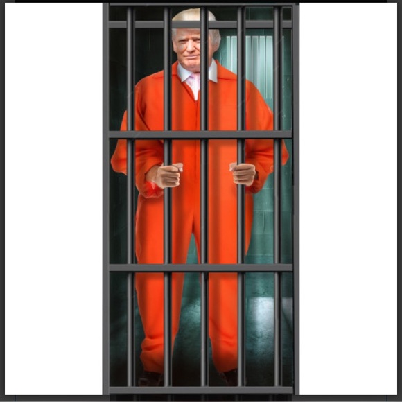 Donald Trump Inside Jail Bars LIFE SIZE Cardboard Cutout with FREE Shipping!